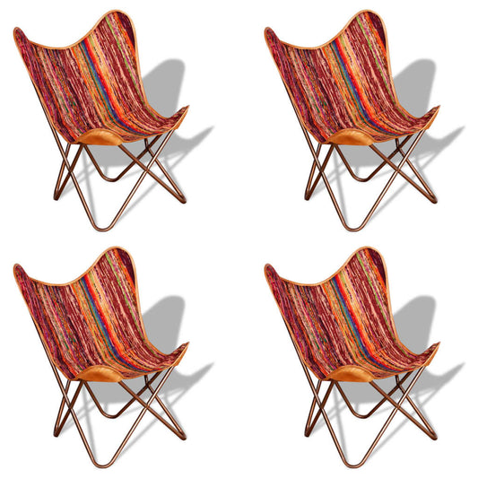 Schmetterlingsessel 4 Stk. Mehrfarbig Chindi Stoff