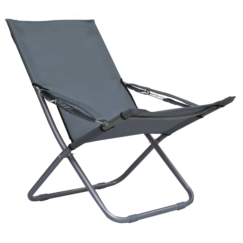 Klappstühle, 2 Stück, Stoff, Grau