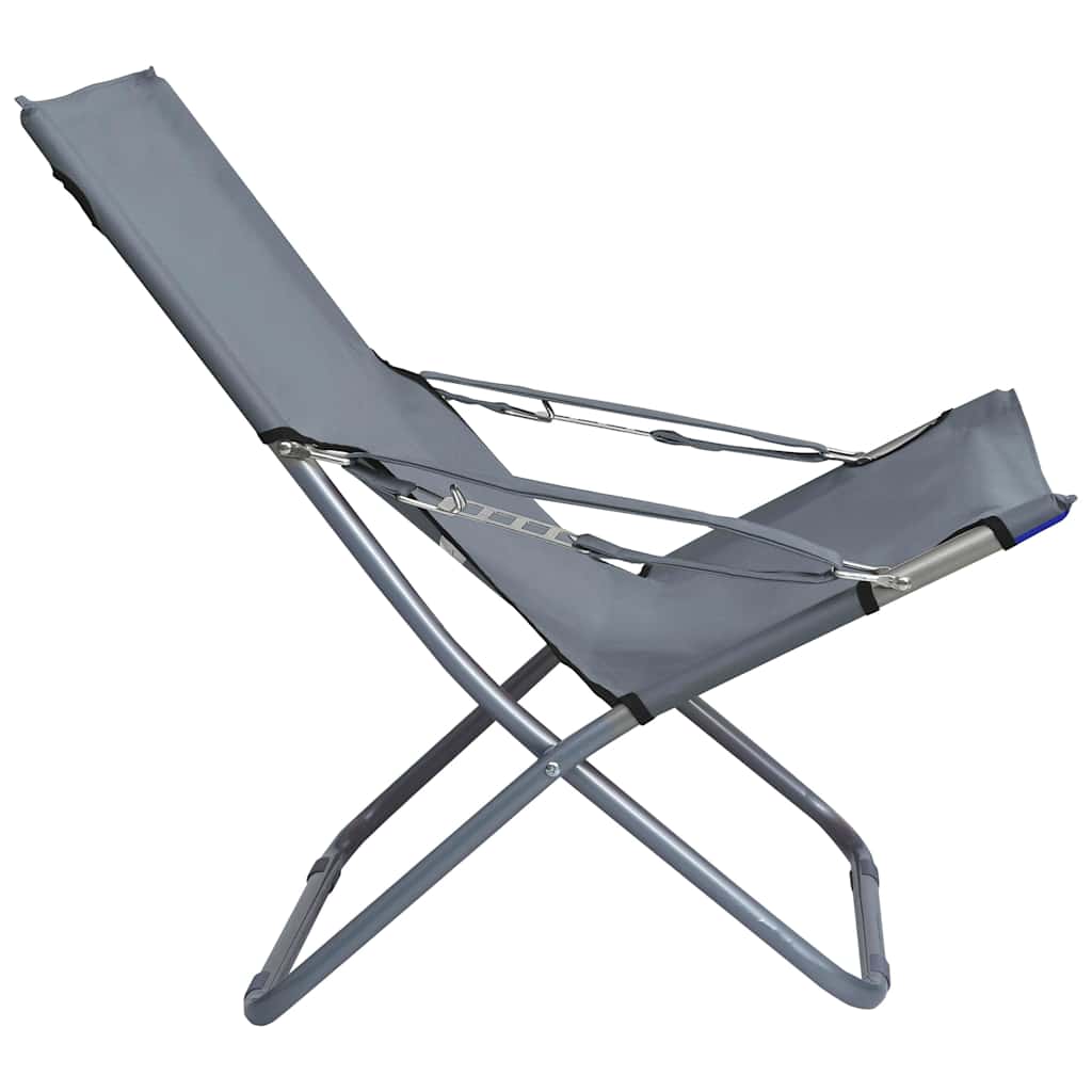 Klappstühle, 2 Stück, Stoff, Grau