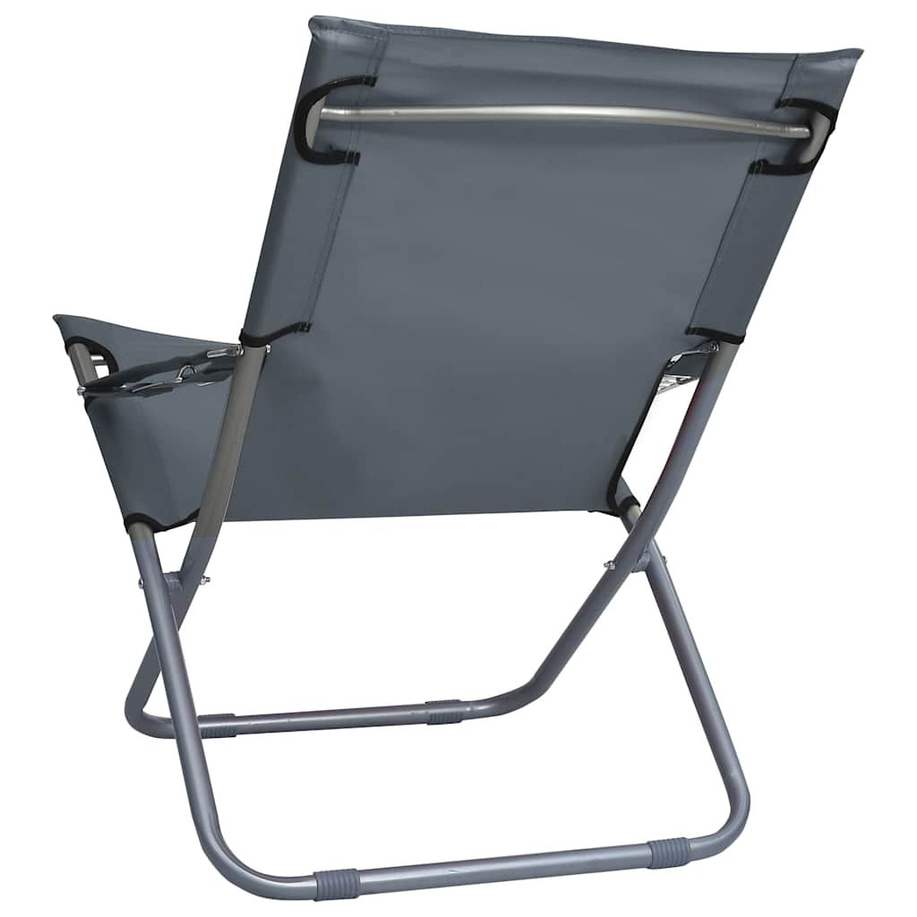 Klappstühle, 2 Stück, Stoff, Grau
