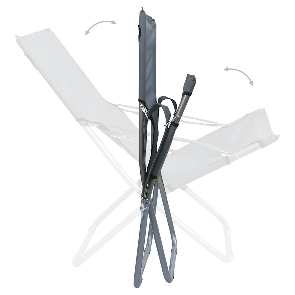 Klappstühle, 2 Stück, Stoff, Grau
