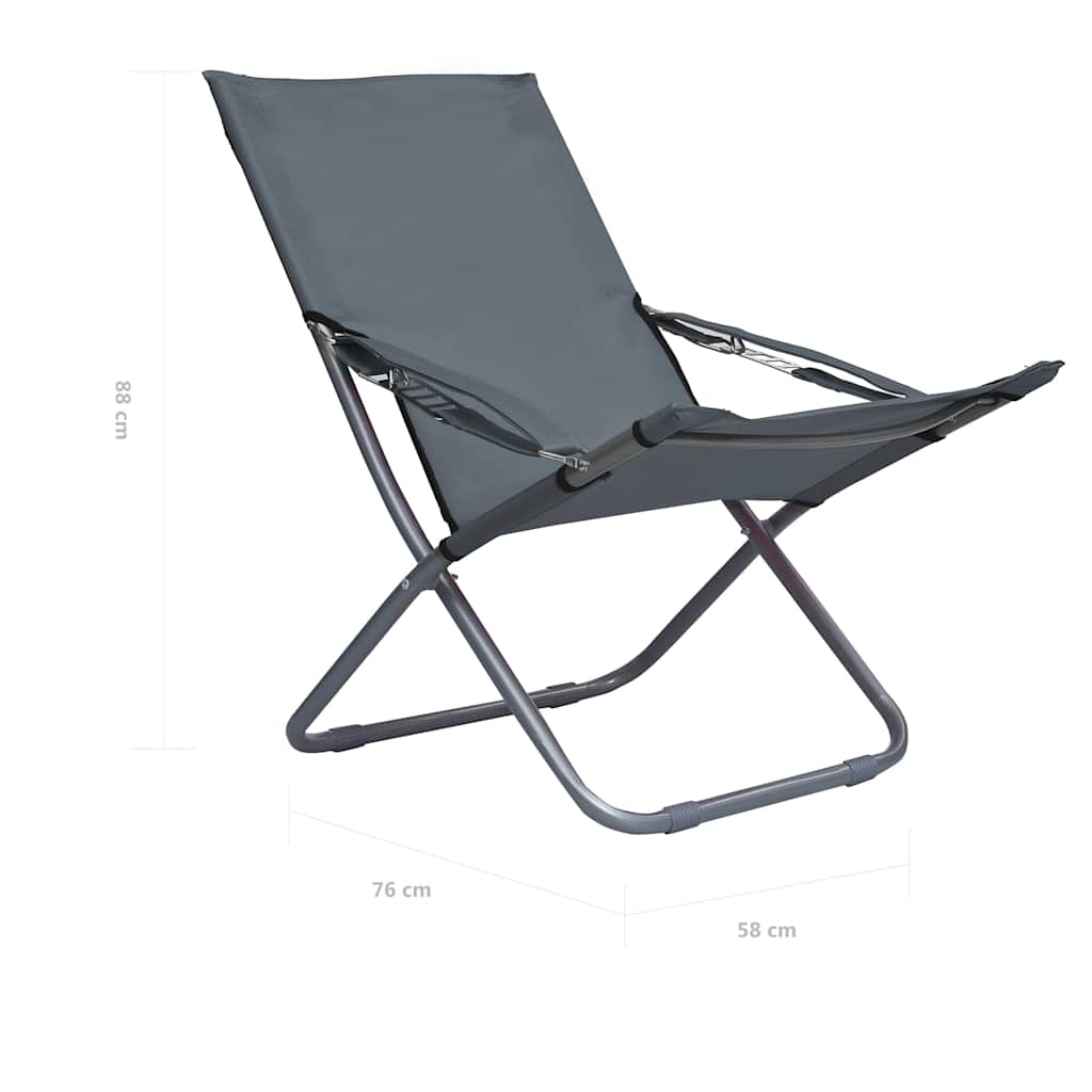 Klappstühle, 2 Stück, Stoff, Grau