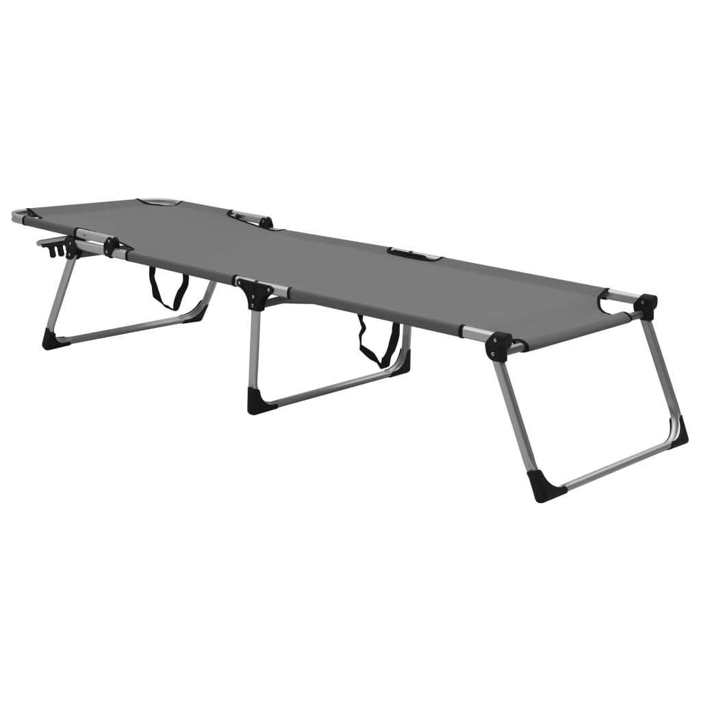 Senior sun lounger extra high foldable grey aluminum