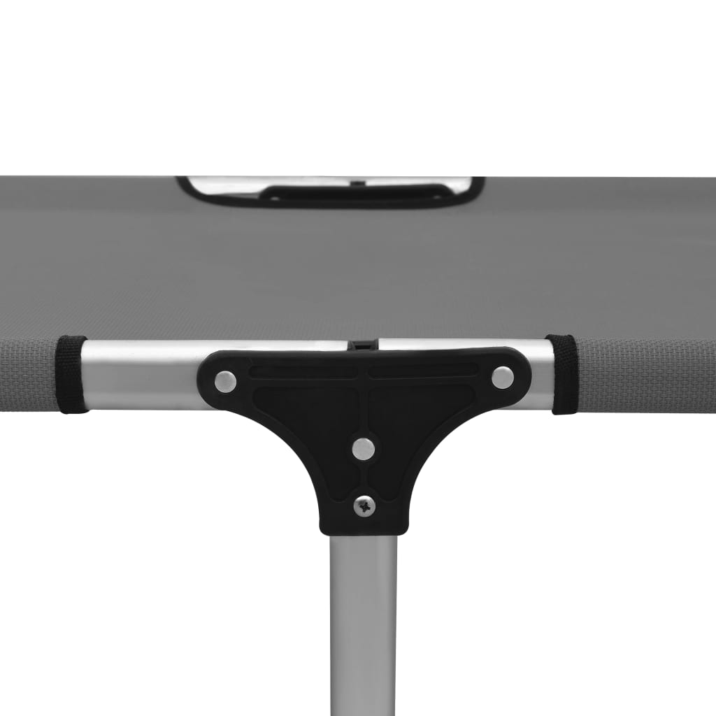 Senior sun lounger extra high foldable grey aluminum