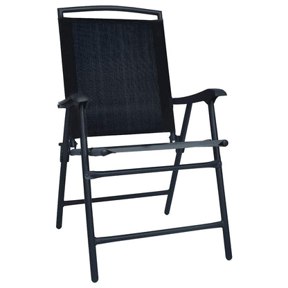 Klappstühle, 2 Stück, Textilene, Schwarz