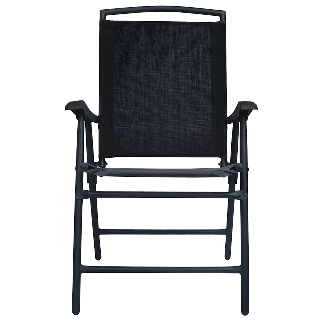 Klappstühle, 2 Stück, Textilene, Schwarz