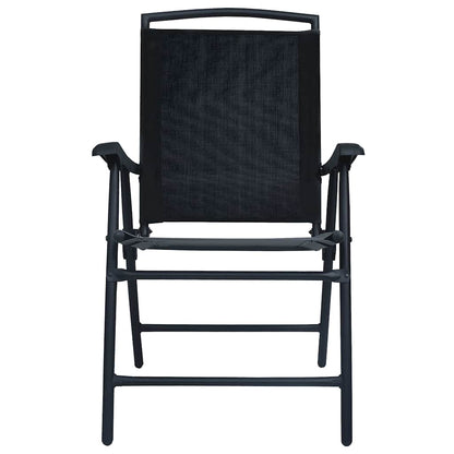 Klappstühle, 2 Stück, Textilene, Schwarz