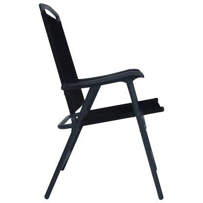 Klappstühle, 2 Stück, Textilene, Schwarz