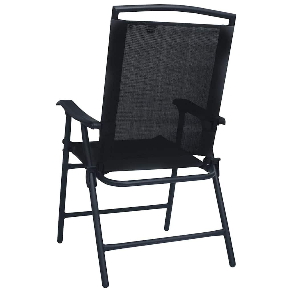 Klappstühle, 2 Stück, Textilene, Schwarz