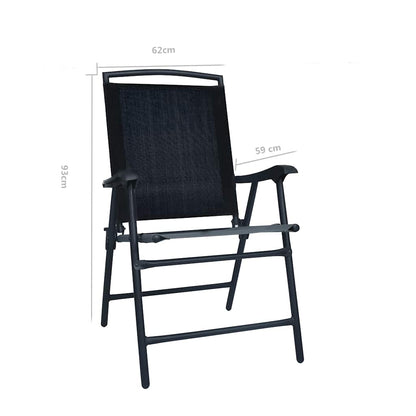 Klappstühle, 2 Stück, Textilene, Schwarz