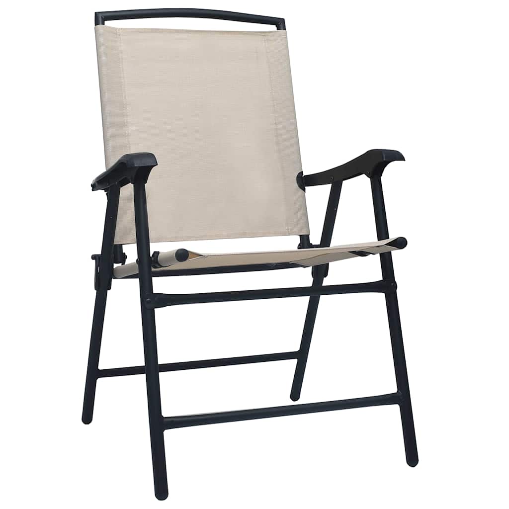 Klappstühle, 2 Stück, Textilene Creme