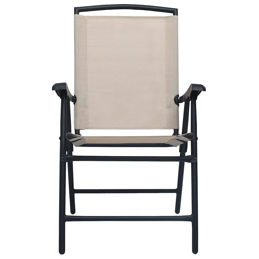 Klappstühle, 2 Stück, Textilene Creme