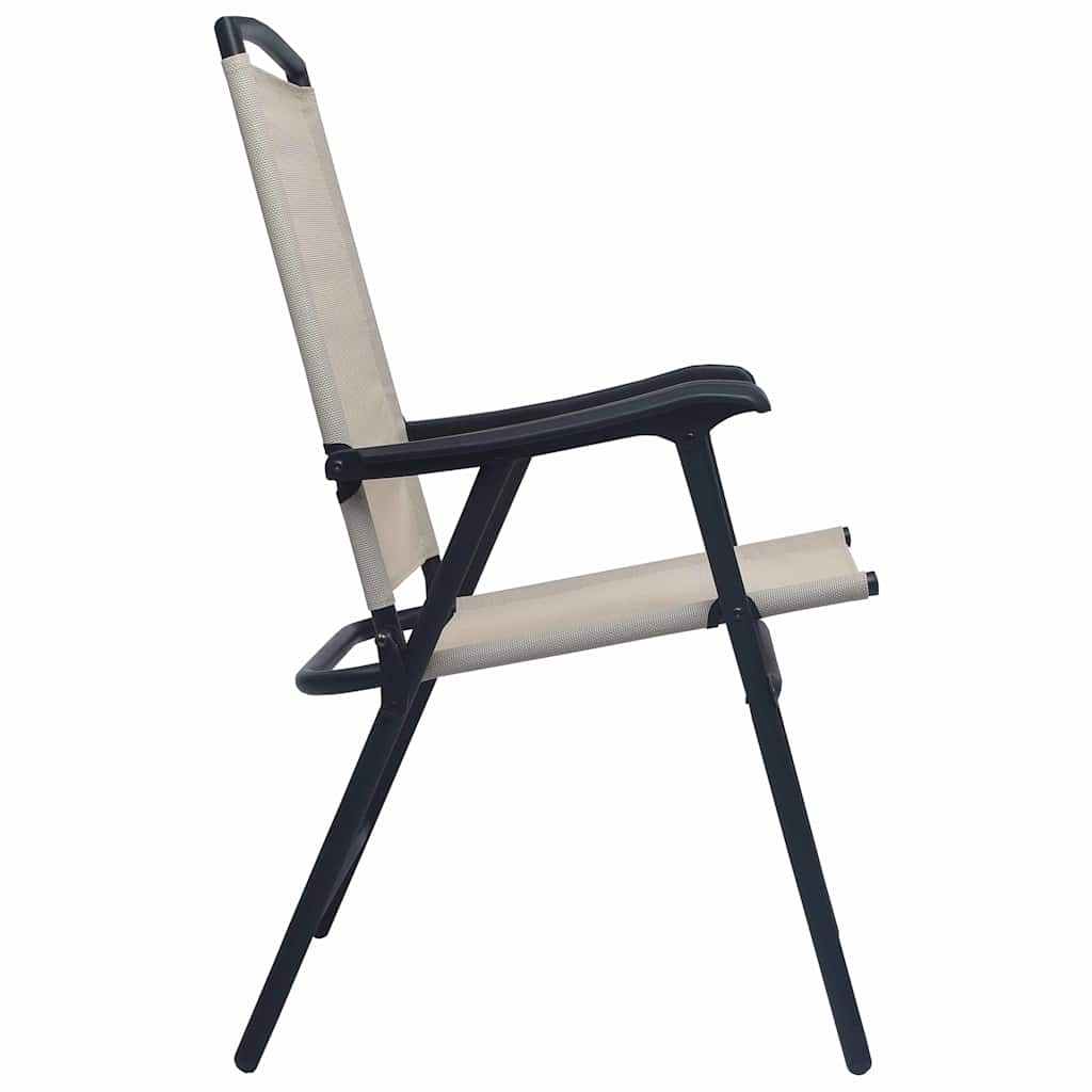 Klappstühle, 2 Stück, Textilene Creme