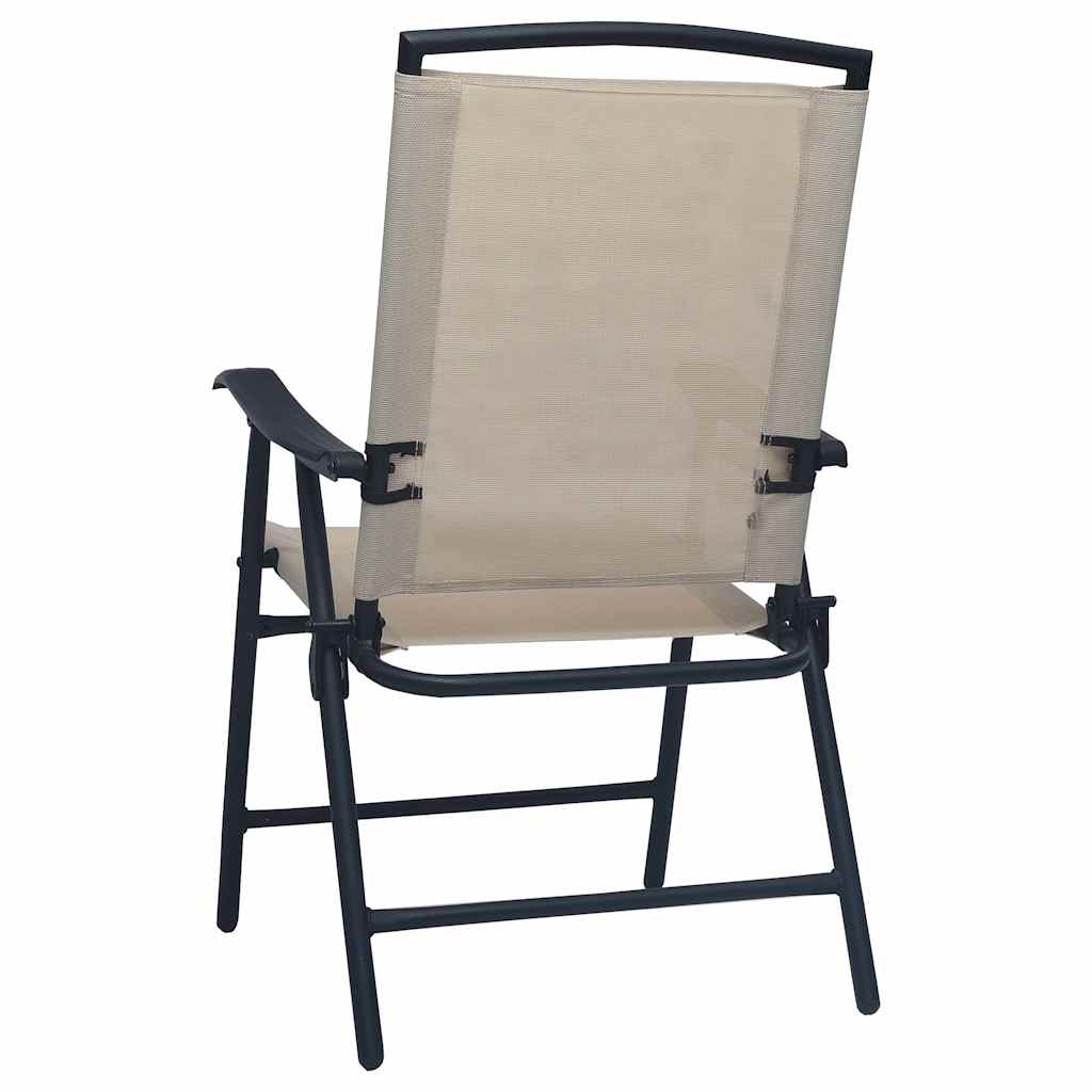 Klappstühle, 2 Stück, Textilene Creme