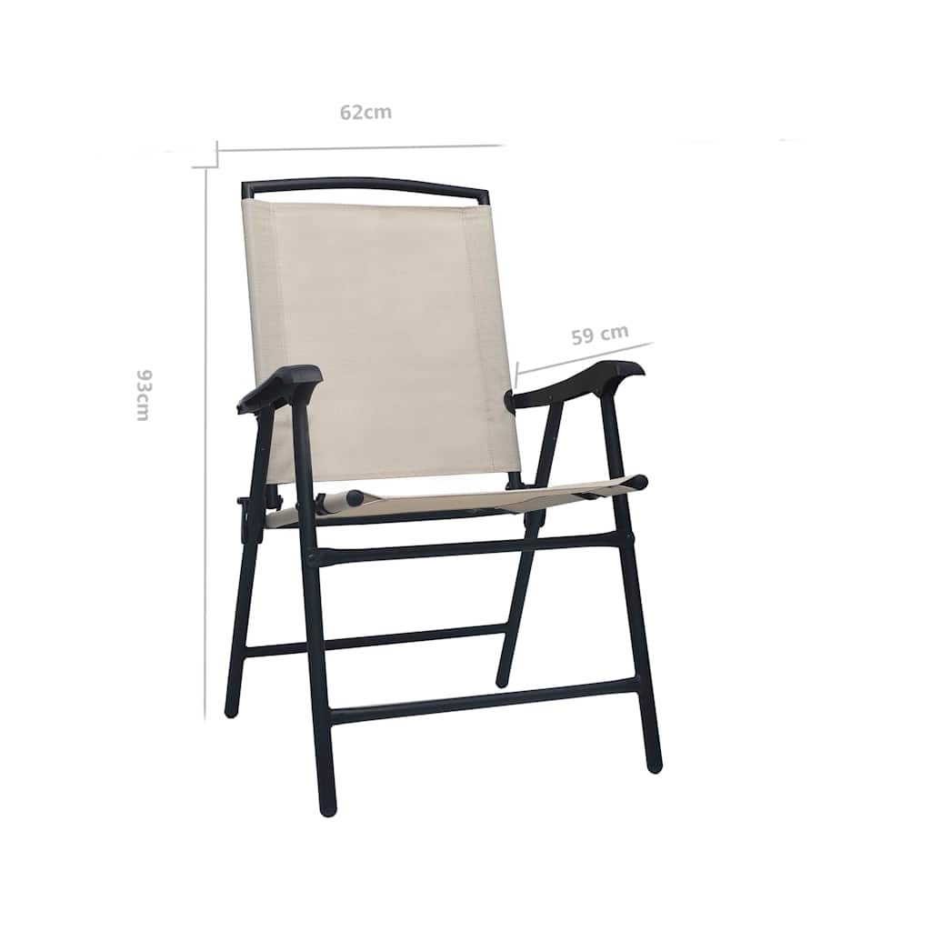Klappstühle, 2 Stück, Textilene Creme