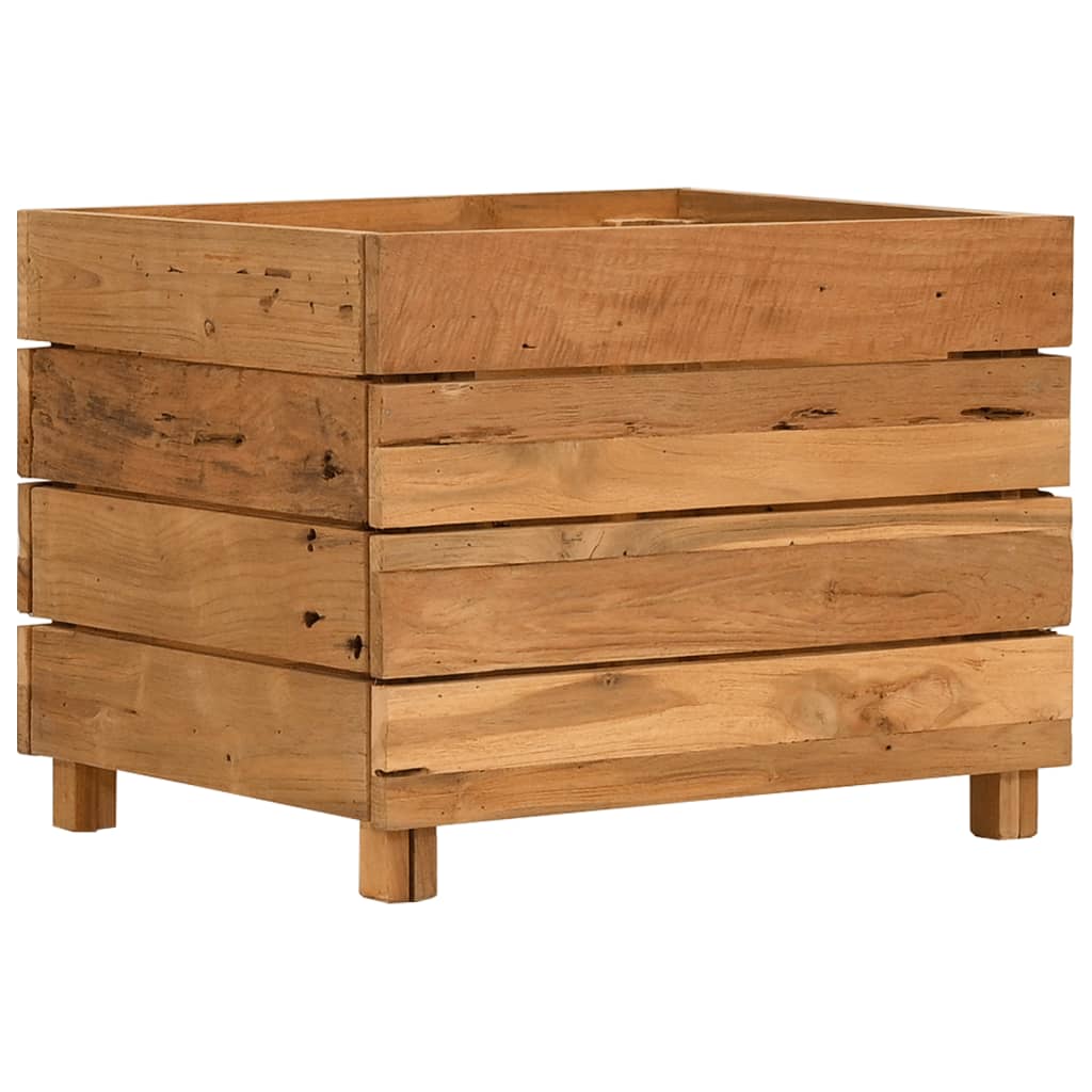 Hochbeet 50x40x38 cm Massivholz Teak und Stahl