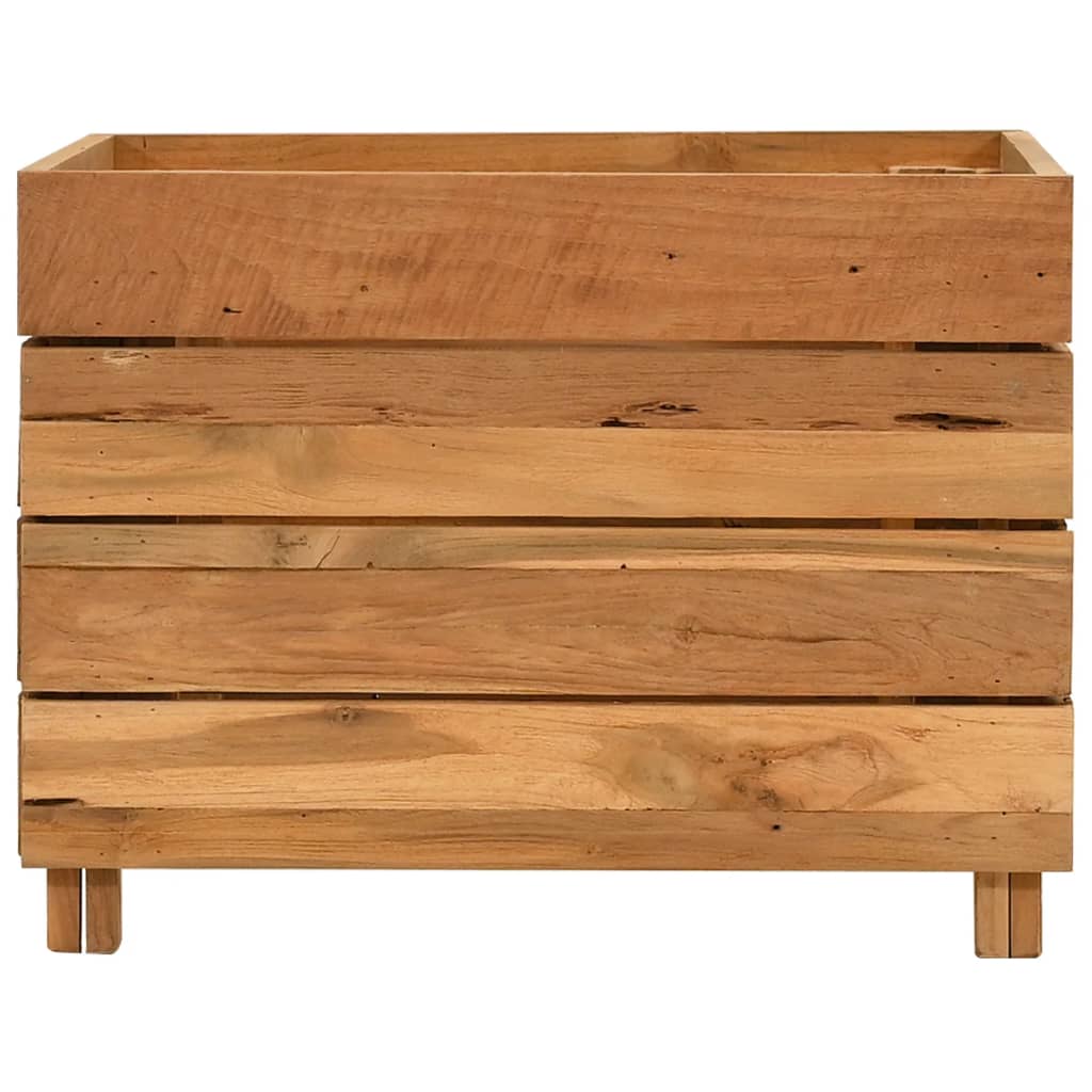 Hochbeet 50x40x38 cm Massivholz Teak und Stahl