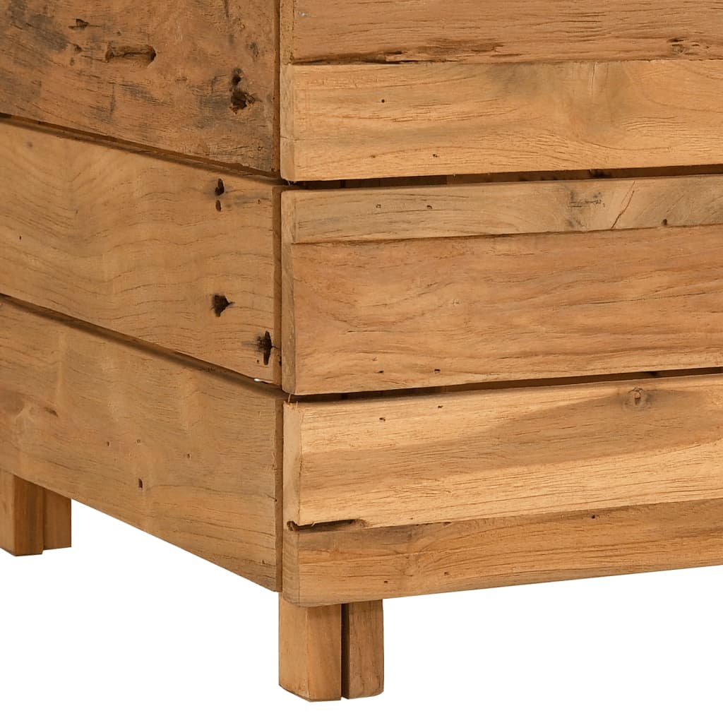 Hochbeet 50x40x38 cm Massivholz Teak und Stahl