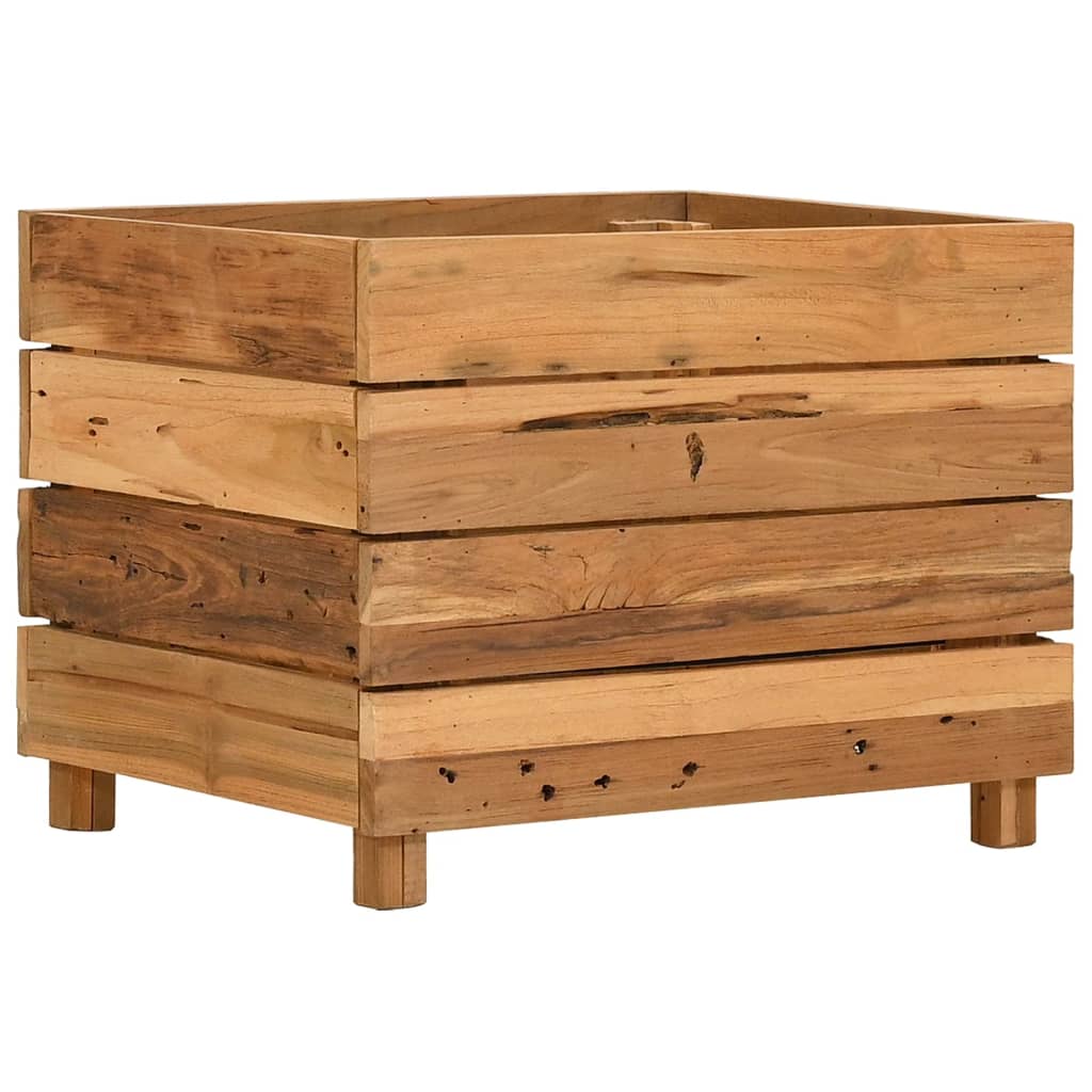 Hochbeet 50x40x38 cm Massivholz Teak und Stahl