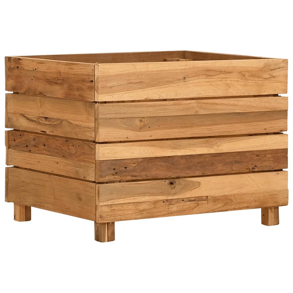 Hochbeet 50x40x38 cm Massivholz Teak und Stahl