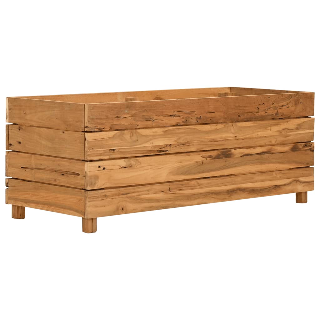 Hochbeet 100x40x38 cm Massivholz Teak und Stahl