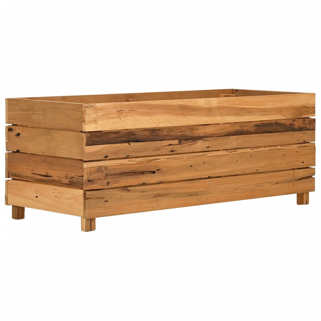 Hochbeet 100x40x38 cm Massivholz Teak und Stahl