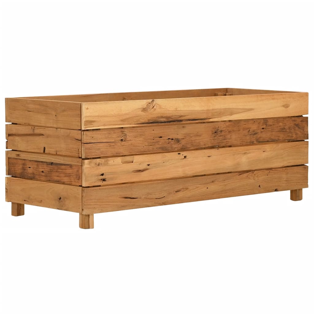 Hochbeet 100x40x38 cm Massivholz Teak und Stahl