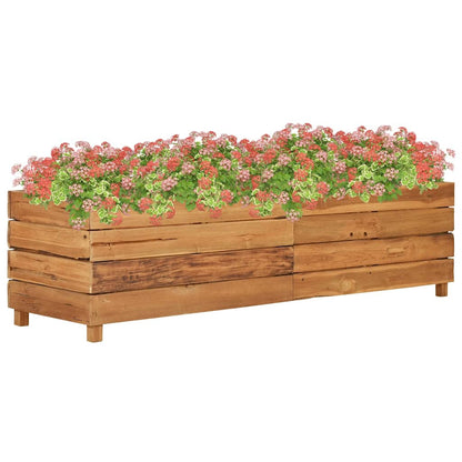 Hochbeet 150x40x38 cm Teak Altholz und Stahl