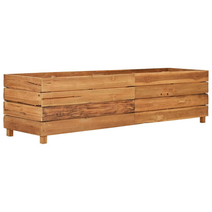 Hochbeet 150x40x38 cm Teak Altholz und Stahl