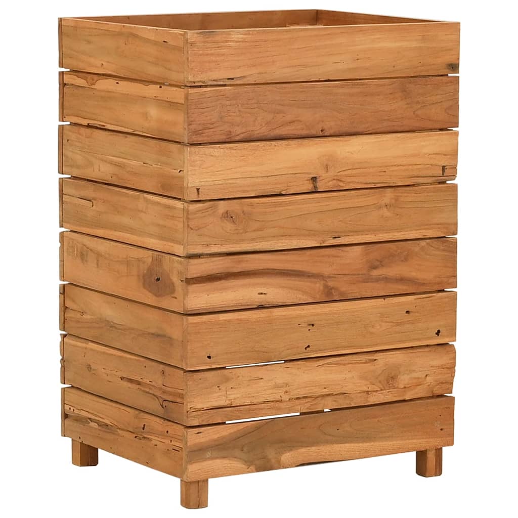 Hochbeet 50x40x72 cm Teak Altholz und Stahl