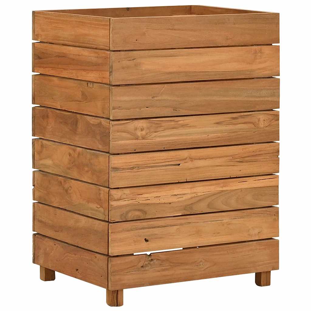 Hochbeet 50x40x72 cm Teak Altholz und Stahl