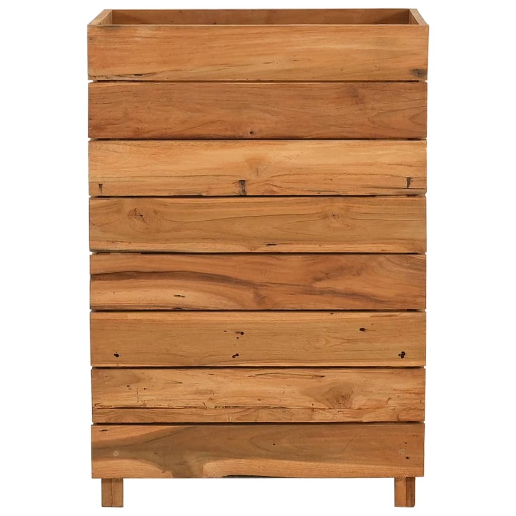 Hochbeet 50x40x72 cm Teak Altholz und Stahl