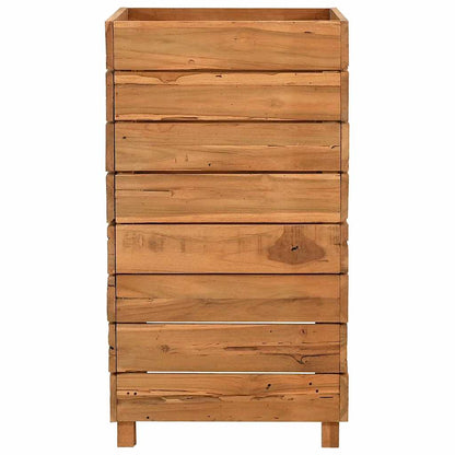 Hochbeet 50x40x72 cm Teak Altholz und Stahl