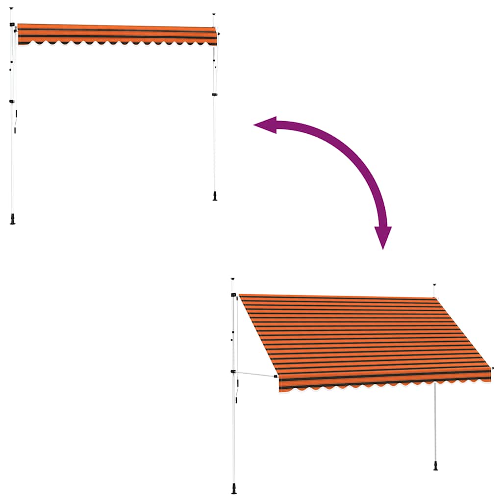 Einziehbare Markise Handbetrieben 350 cm Orange und Braun