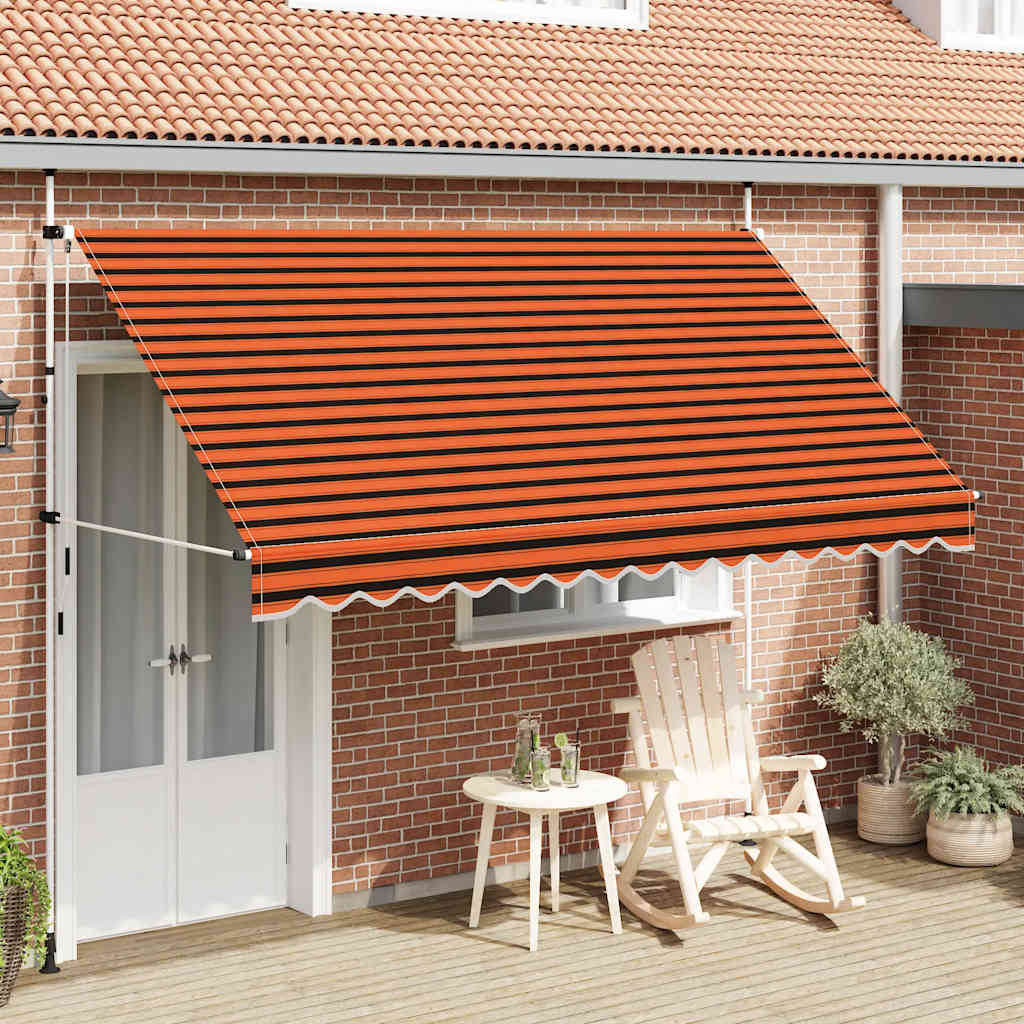 Einziehbare Markise Handbetrieben 350 cm Orange und Braun