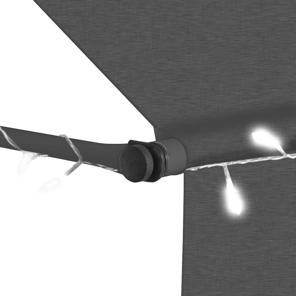 Einziehbare Markise Handbetrieben mit LED 200 cm Anthrazit