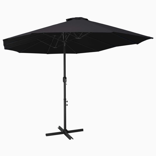 Parasol avec mât en aluminium 460x270 cm noir