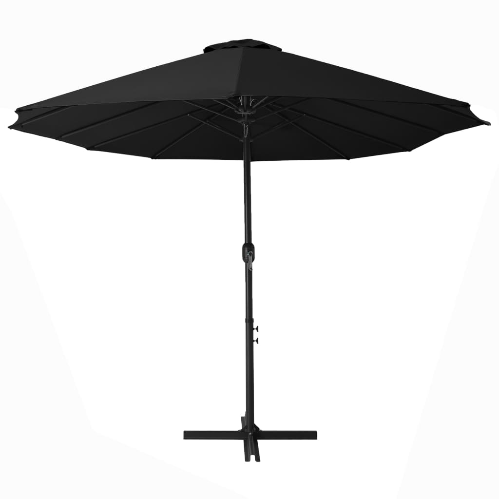 Parasol avec mât en aluminium 460x270 cm noir