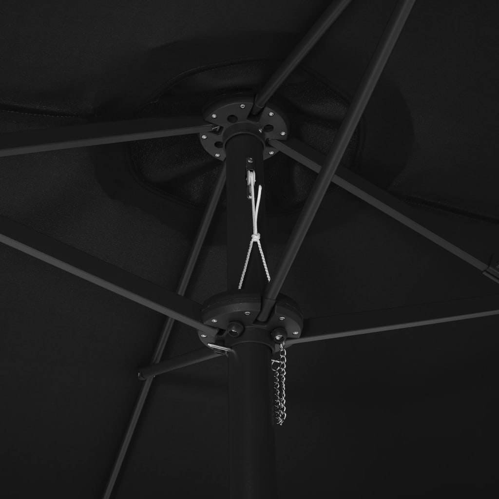 Parasol avec mât en aluminium 460x270 cm noir