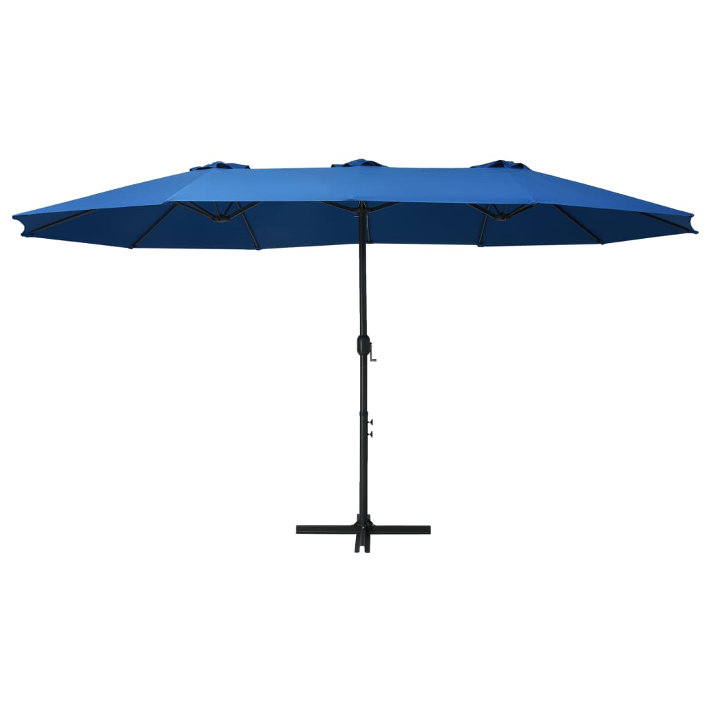 Parasol with aluminum pole 460x270 cm blue