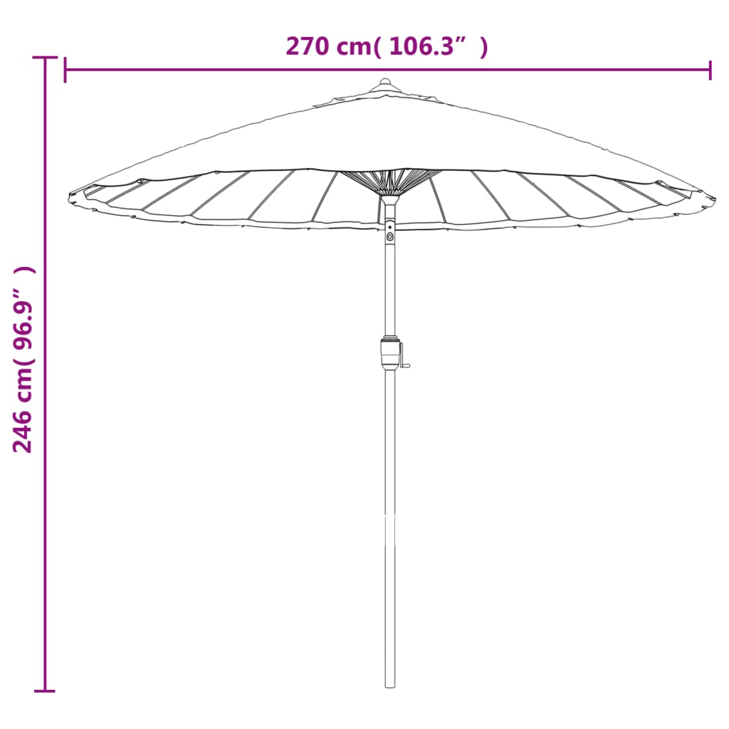 Sonnenschirm mit Aluminium-Mast 270 cm Taupe