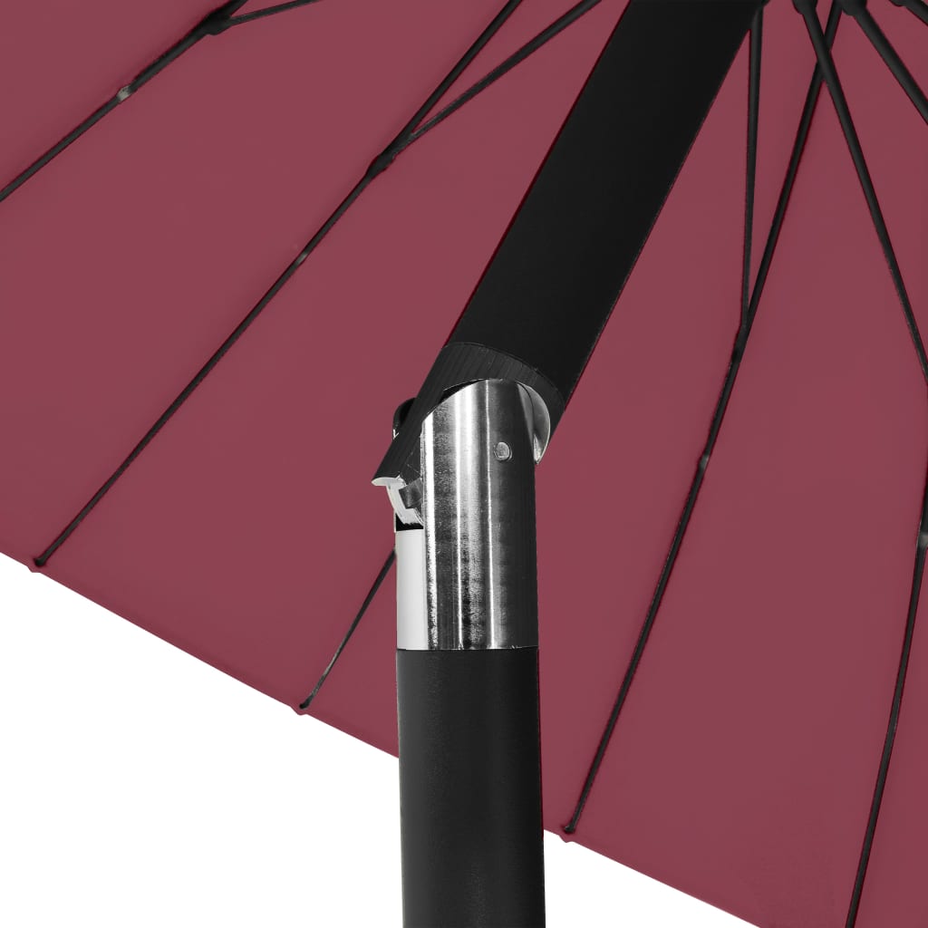 Sonnenschirm mit Aluminium-Mast 270 cm Bordeauxrot