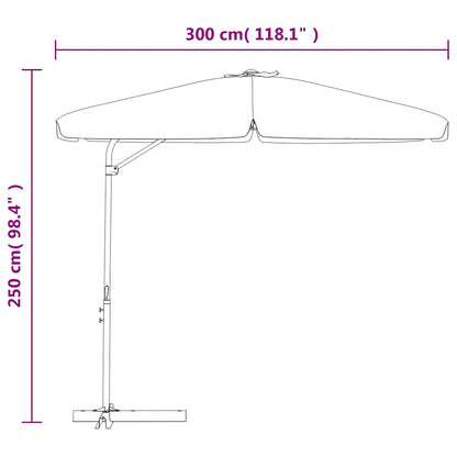 Sonnenschirm mit Stahl-Mast 300 cm Sandweiß