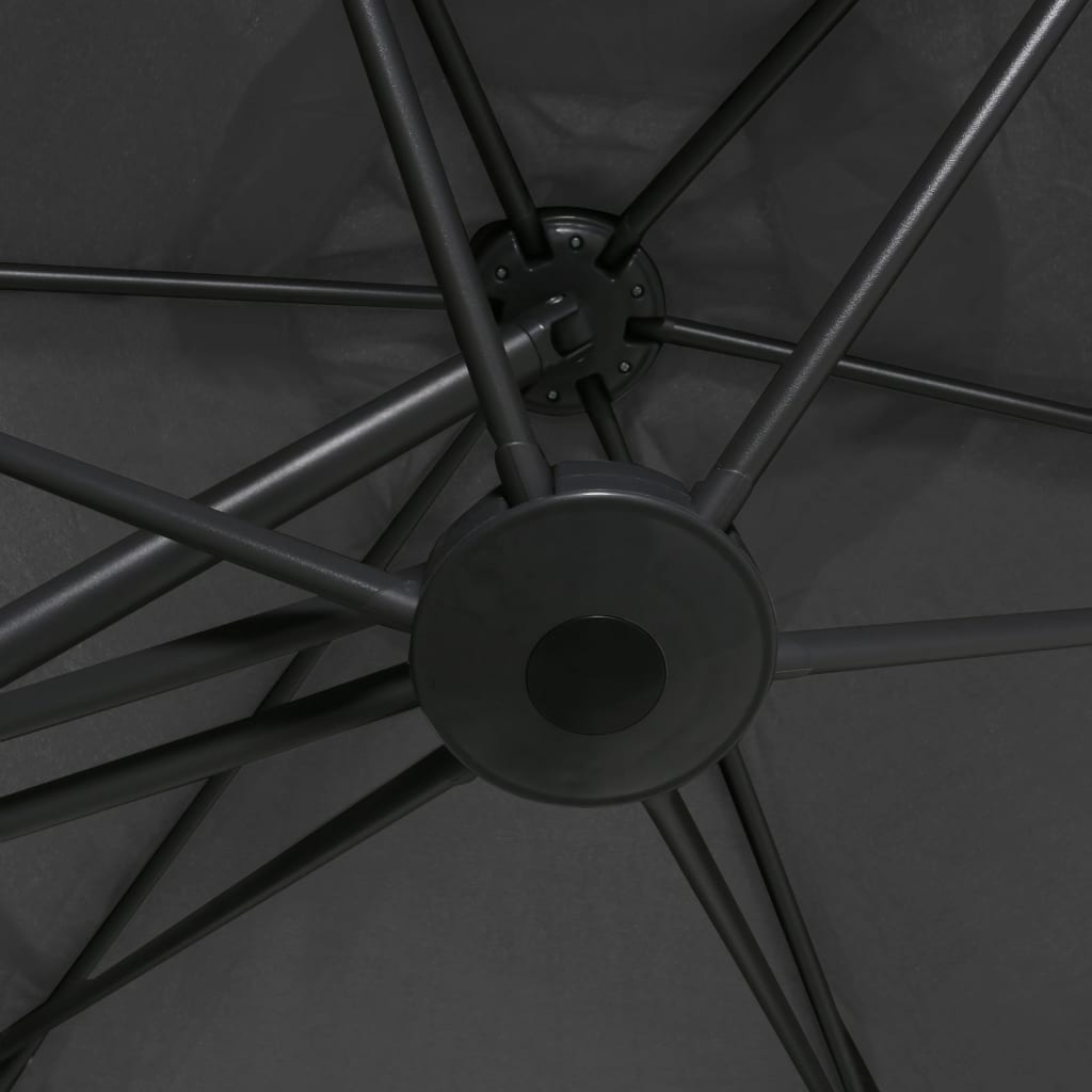 Parasol avec mât en acier 300x250 cm anthracite