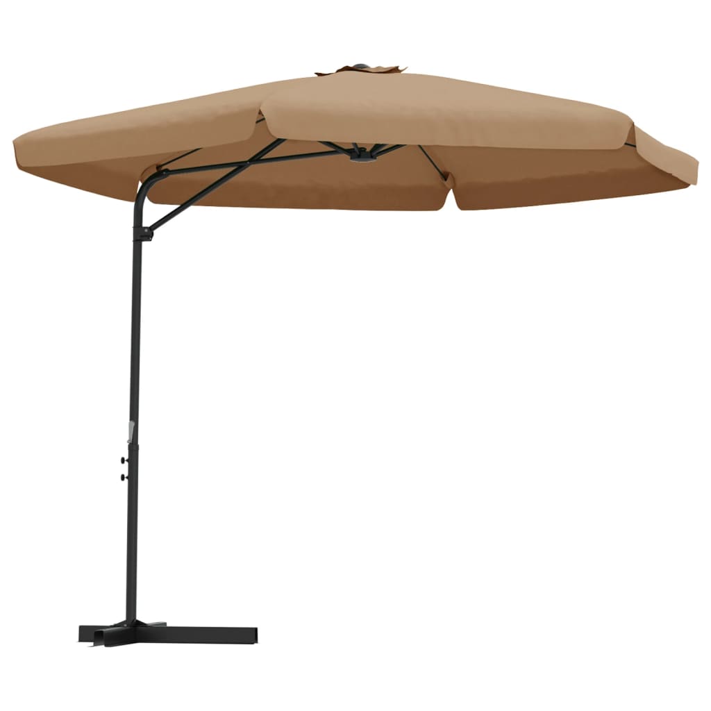 Parasol avec mât en acier 300 cm taupe