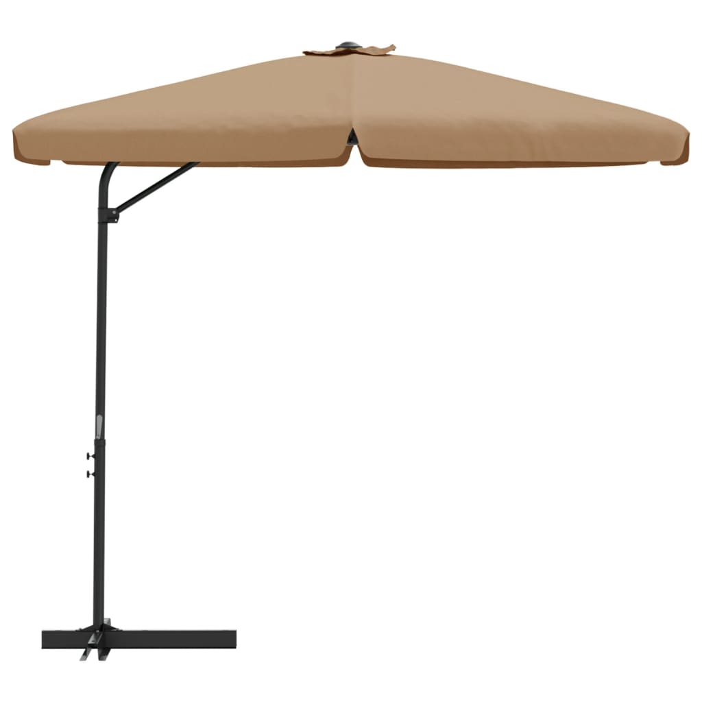 Parasol avec mât en acier 300 cm taupe