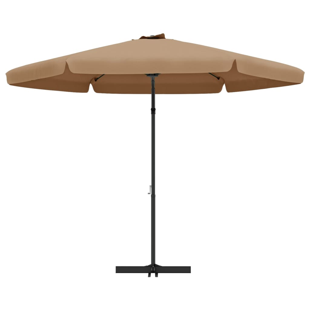 Parasol avec mât en acier 300 cm taupe