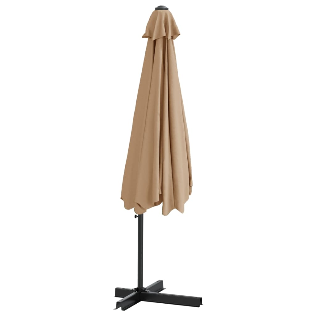 Parasol avec mât en acier 300 cm taupe