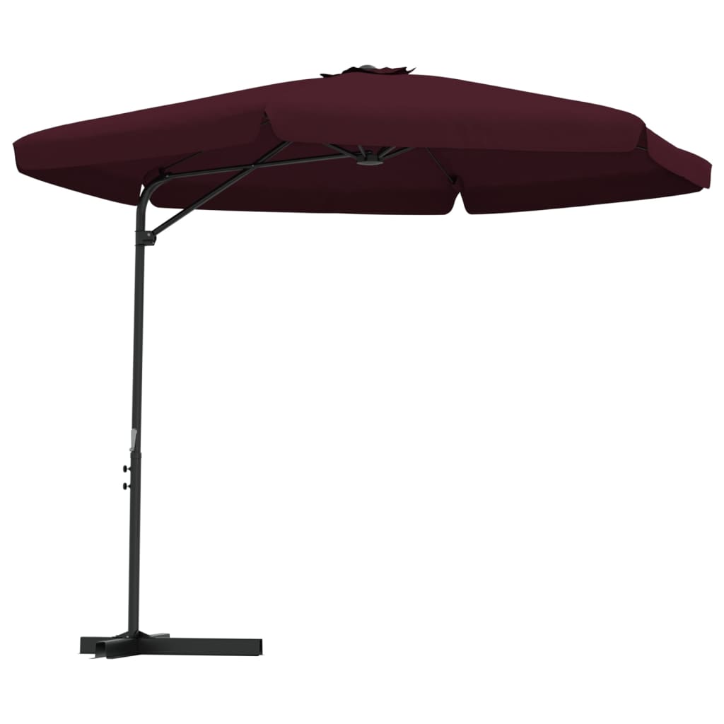 Parasol avec mât en acier 300 cm Rouge Bordeaux