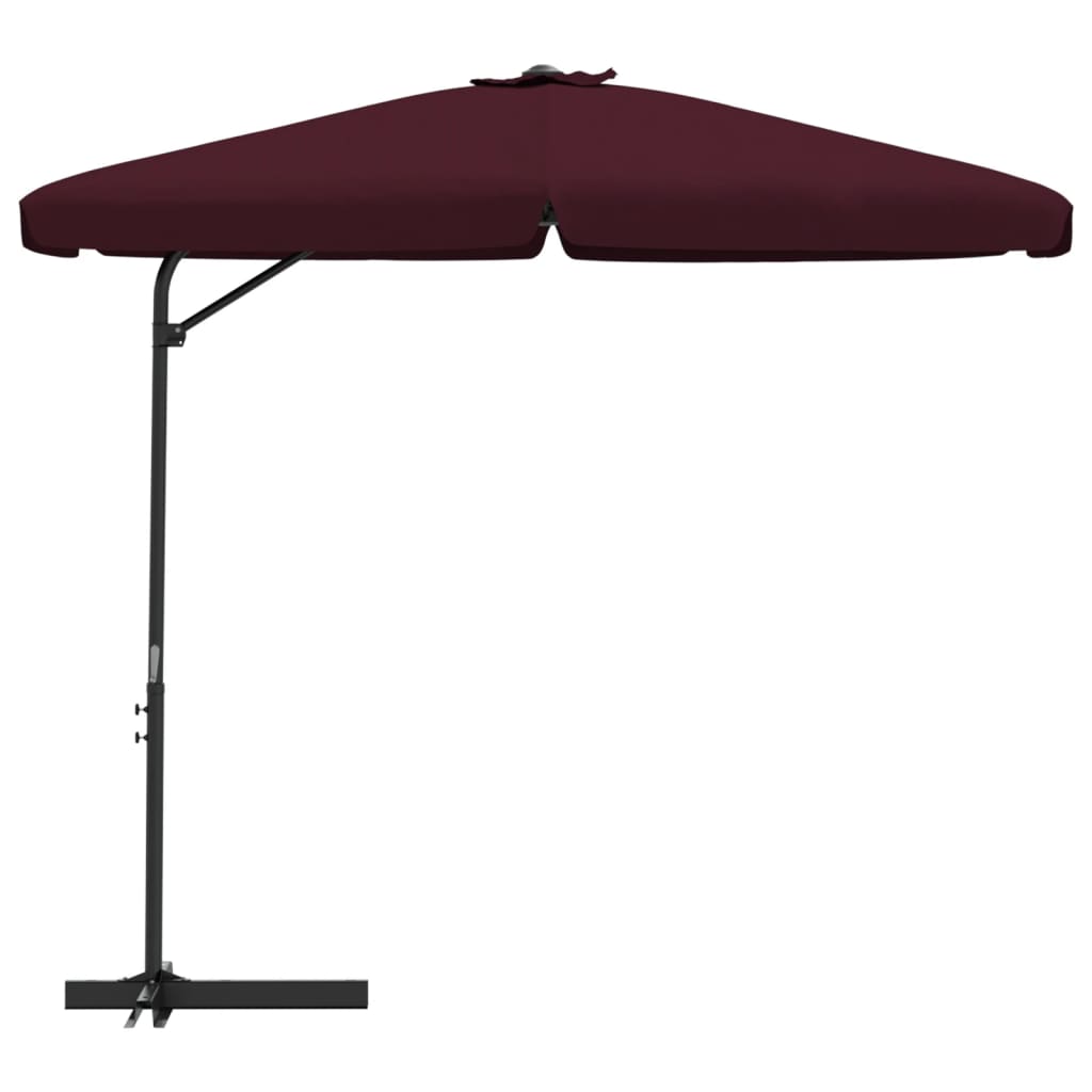 Parasol avec mât en acier 300 cm Rouge Bordeaux